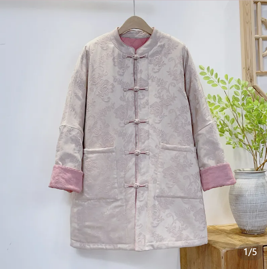 【Exquisite Thickened】 Winter Buttoned Traditional Chinese Style Casual Cotton Jacket Coat 51373