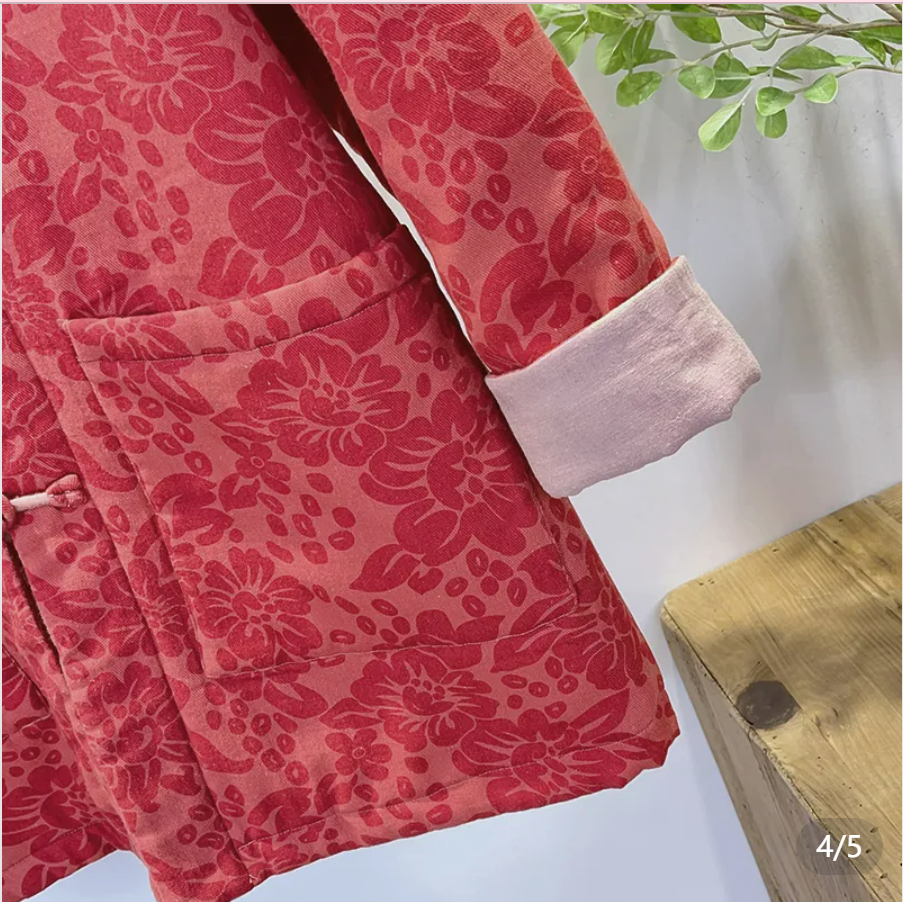 【Yearly Clothing】New Chinese-style Printed Handmade Button Cotton Jacket Chinese-style Outerwear 51369