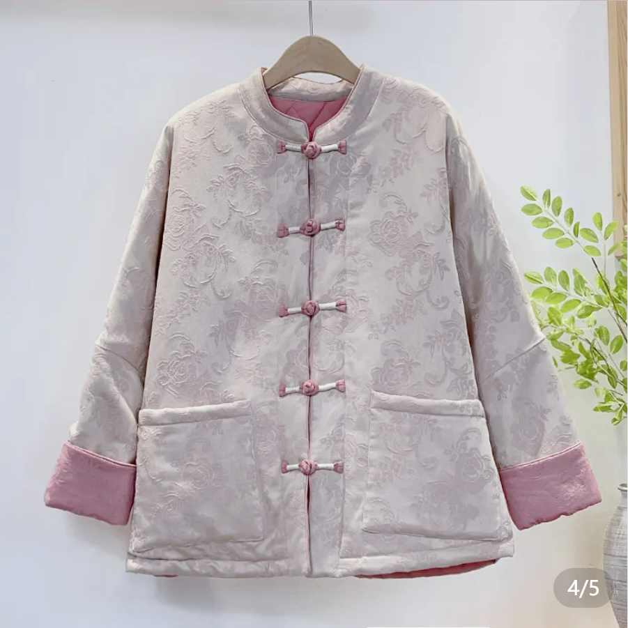 【Exquisite Thickened】 Winter Buttoned Traditional Chinese Style Casual Cotton Jacket Coat 51373
