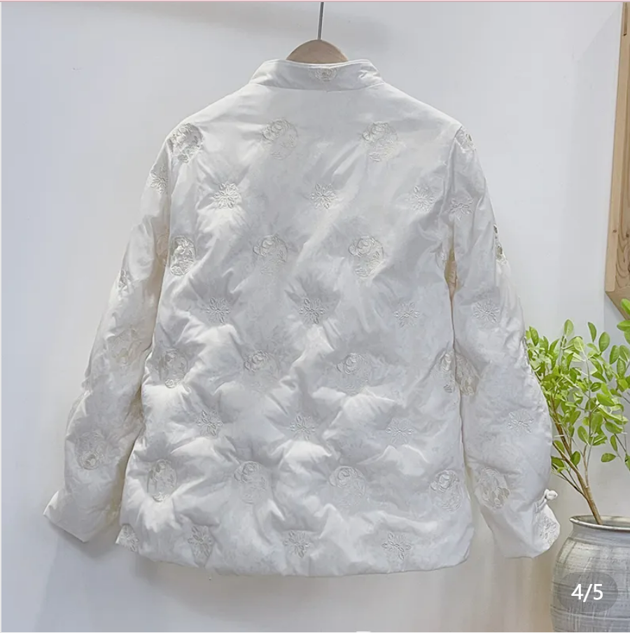 【Dream Butterfly】Heavy-duty Lace New Chinese-style Handmade Button Traditional Chinese Style Down Jacket 51371