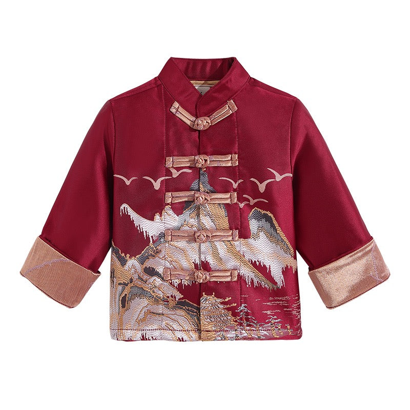 Boy high-end Chinese style Tang suit coat New Chinese one year dress children Hanfu New Year clothes