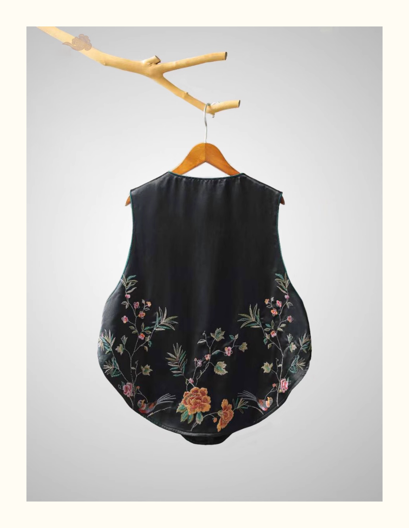 Ladies spring new waistcoat national style national style embroidery temperament all round collar