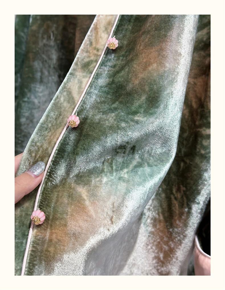 New Chinese light national wind suede plate buckle coat female spring autumn