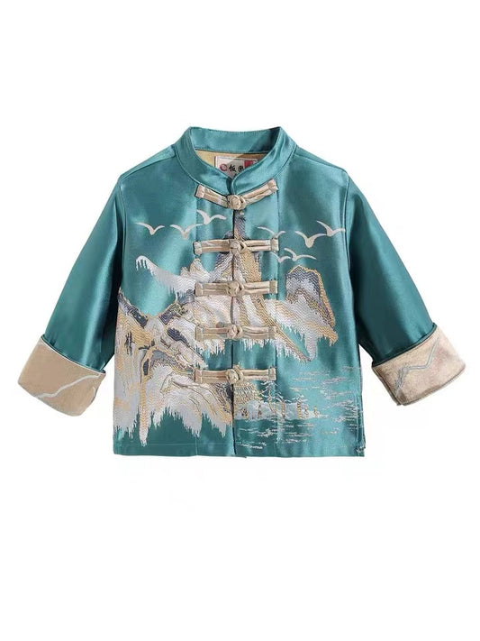 Boy high-end Chinese style Tang suit coat New Chinese one year dress children Hanfu New Year clothes