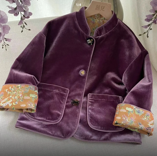 【YURU China】D657 Early Autumn New Arrival: New Chinese Style Niche Designer Lao Qian Traditional Chinese Double-Sided Reversible Coat