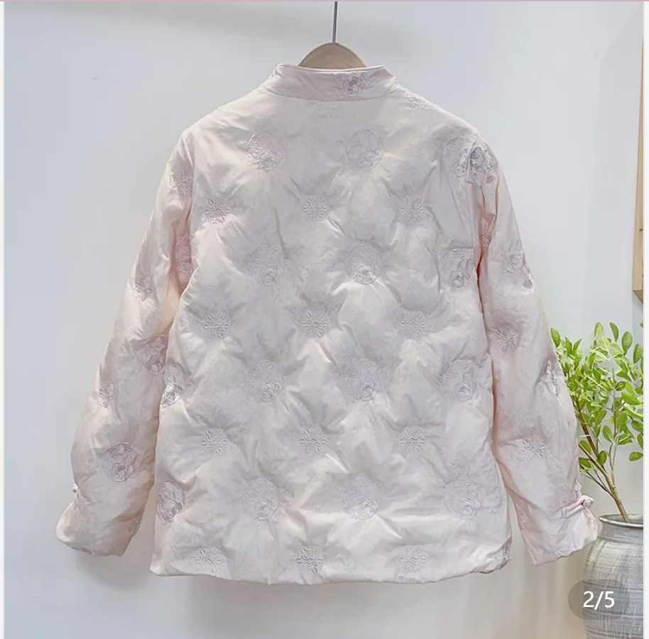 【Dream Butterfly】Heavy-duty Lace New Chinese-style Handmade Button Traditional Chinese Style Down Jacket 51371