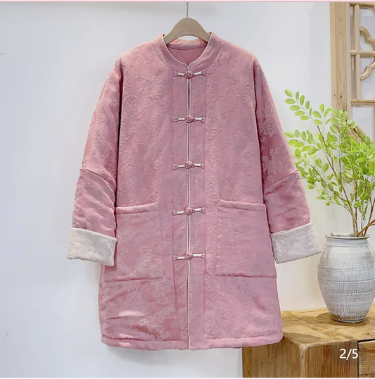 【Exquisite Thickened】 Winter Buttoned Traditional Chinese Style Casual Cotton Jacket Coat 51373