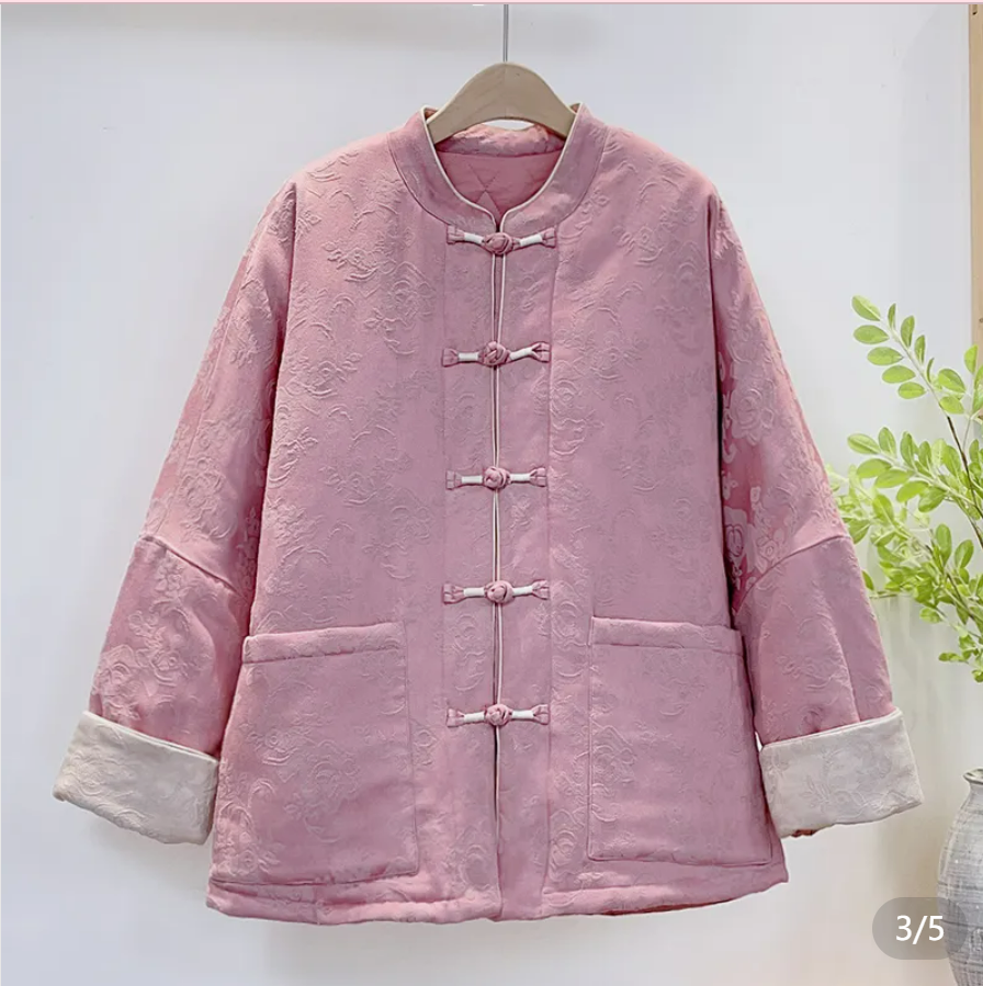 【Exquisite Thickened】 Winter Buttoned Traditional Chinese Style Casual Cotton Jacket Coat 51373