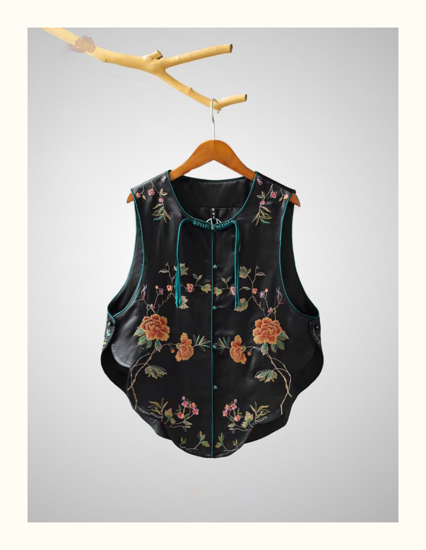 Ladies spring new waistcoat national style national style embroidery temperament all round collar
